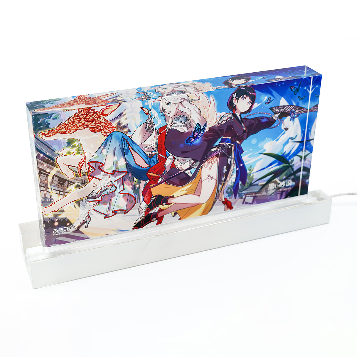 ふもコレ × 黒い砂漠 LEDスタンド付きアクリルブロック メグ&ウサ