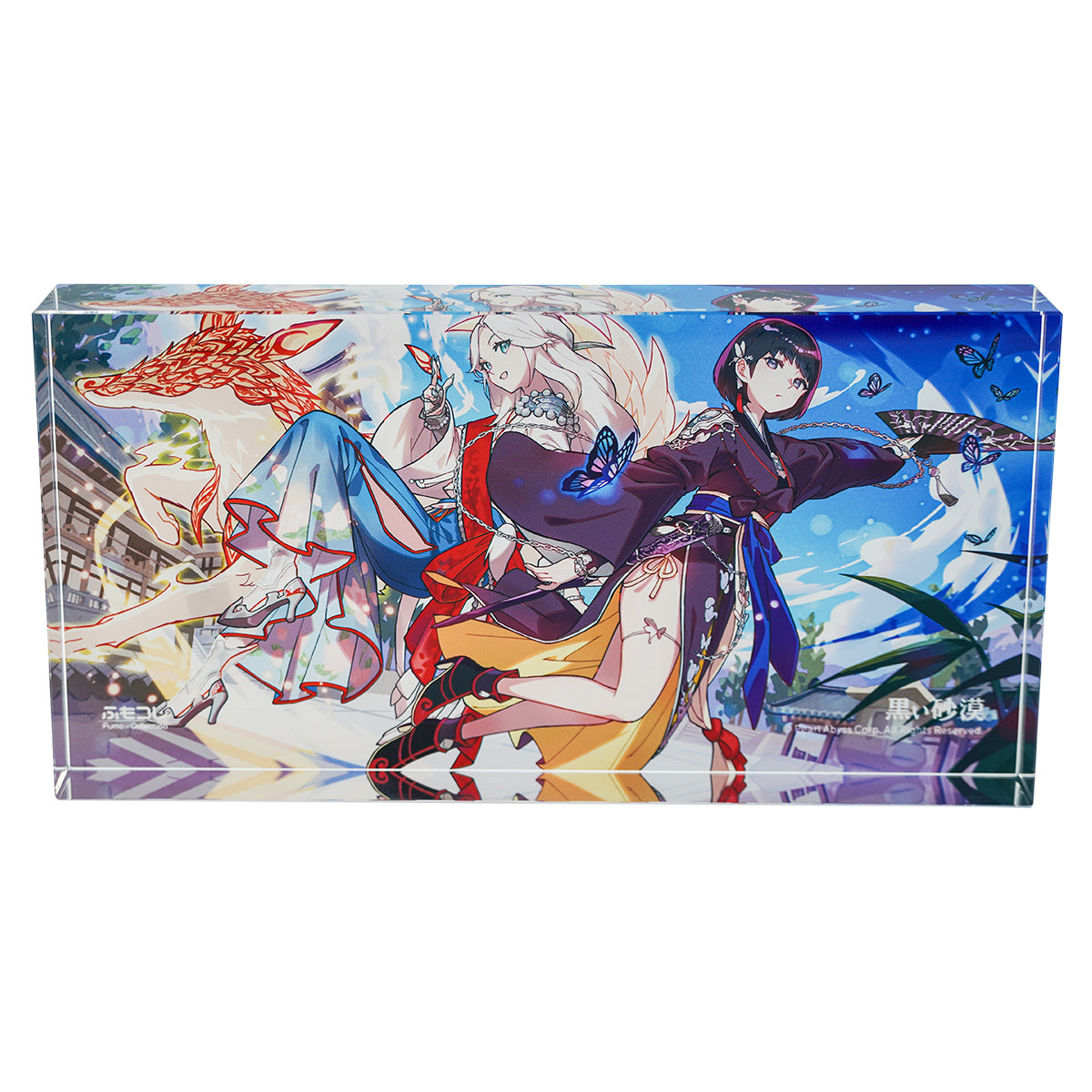 ふもコレ × 黒い砂漠 LEDスタンド付きアクリルブロック メグ&ウサ