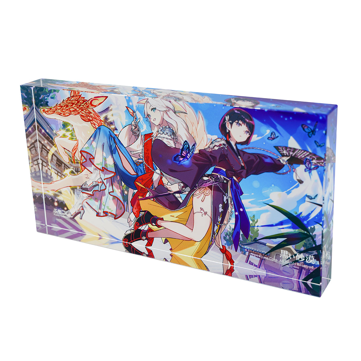 ふもコレ × 黒い砂漠 LEDスタンド付きアクリルブロック メグ&ウサ