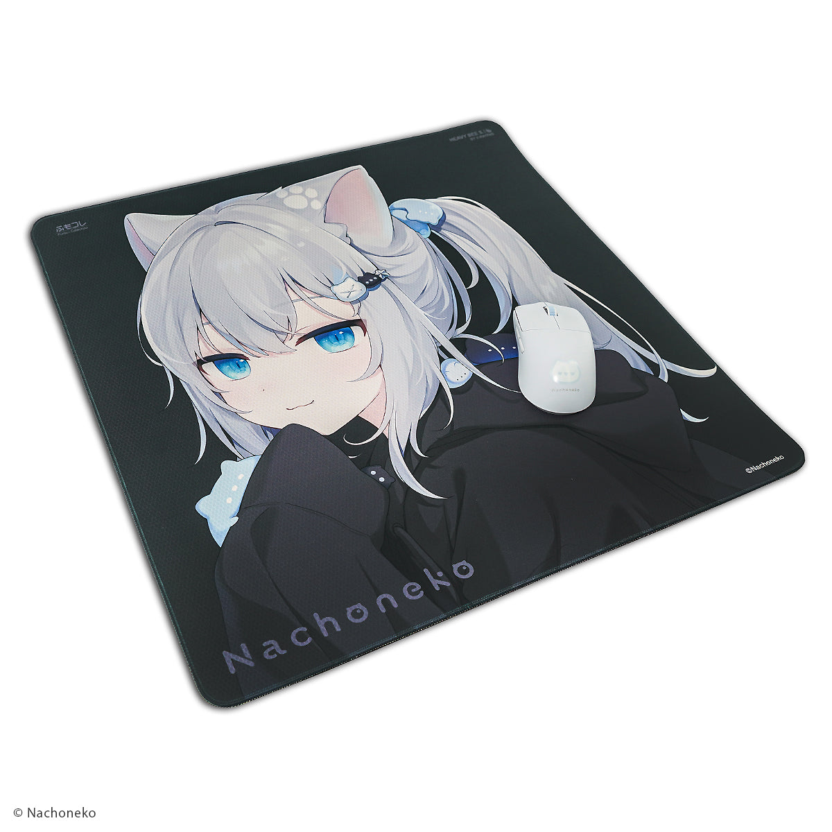 Nachoneko × ふもコレ ゲーミングマウスパッド Black (ベースモデル X-raypad Unique Heavy Bee S)