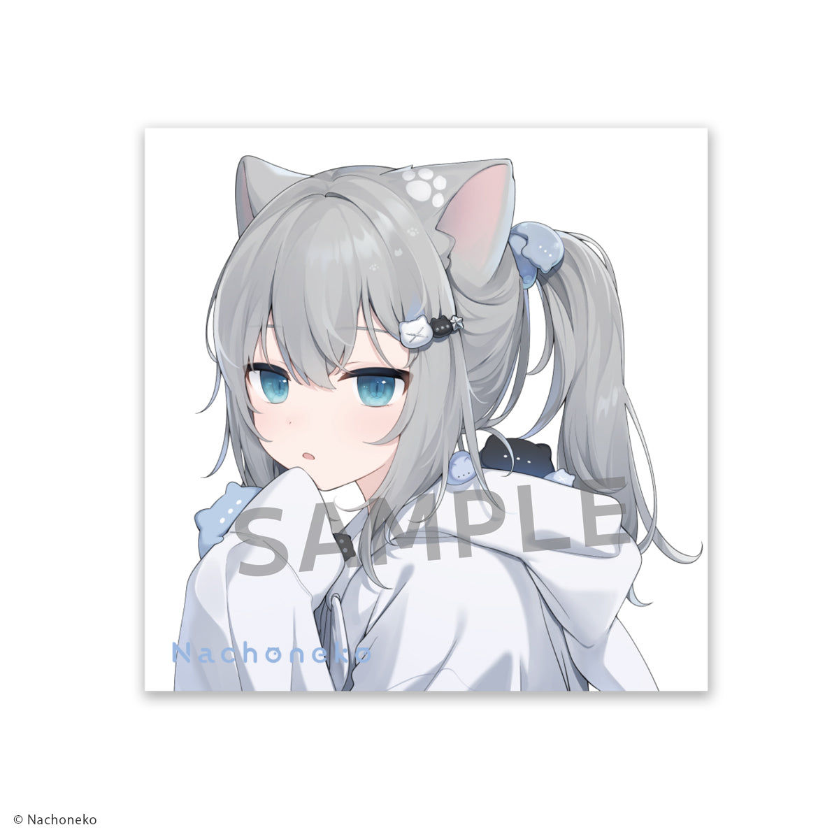 Nachoneko × ふもコレ ゲーミングマウスパッド White (ベースモデル X-raypad Unique Heavy Bee S)