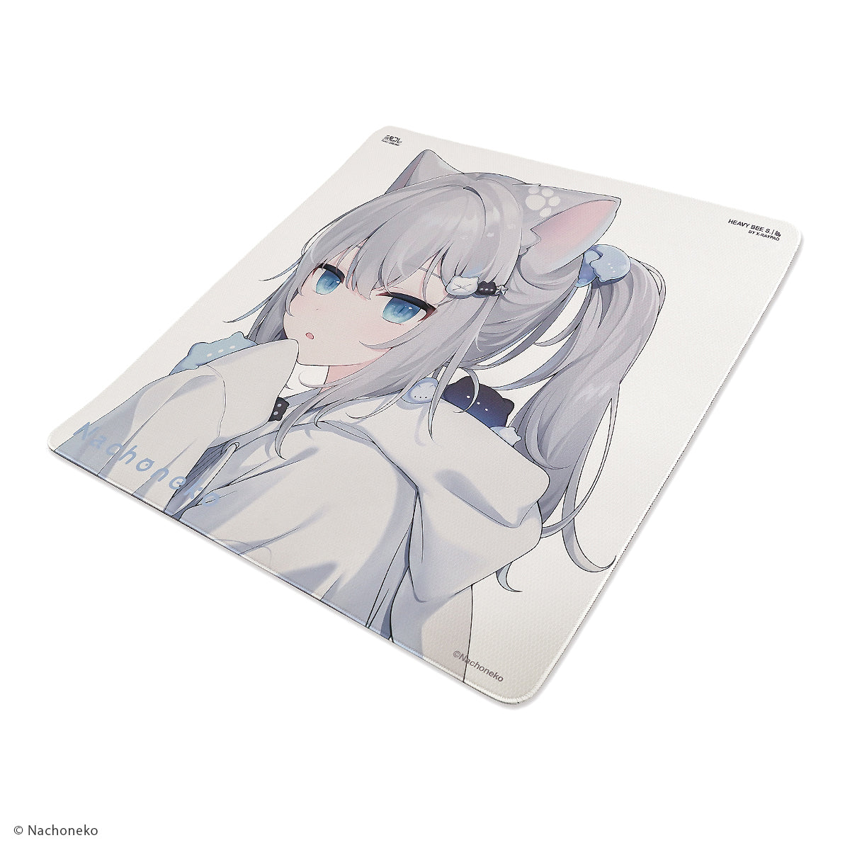 Nachoneko × ふもコレ ゲーミングマウスパッド White (ベースモデル X-raypad Unique Heavy Bee S)