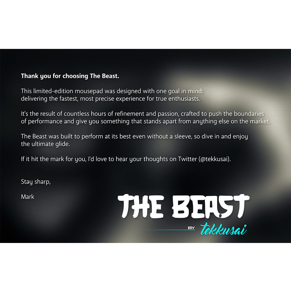 Tekkusai The Beast Glass Mousepad 500x450mm【他商品との同梱不可】