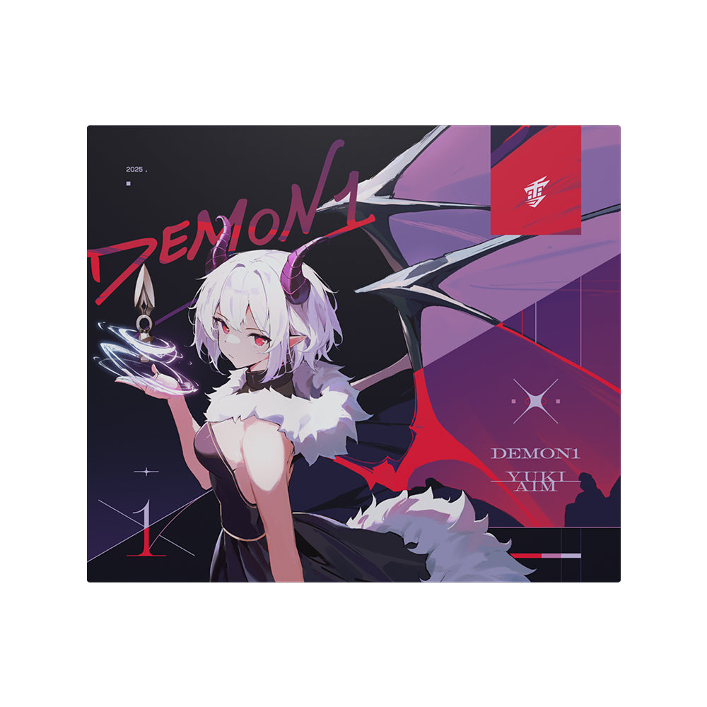 Yuki Aim x Demon1 Glass mousepad【他商品との同梱不可】