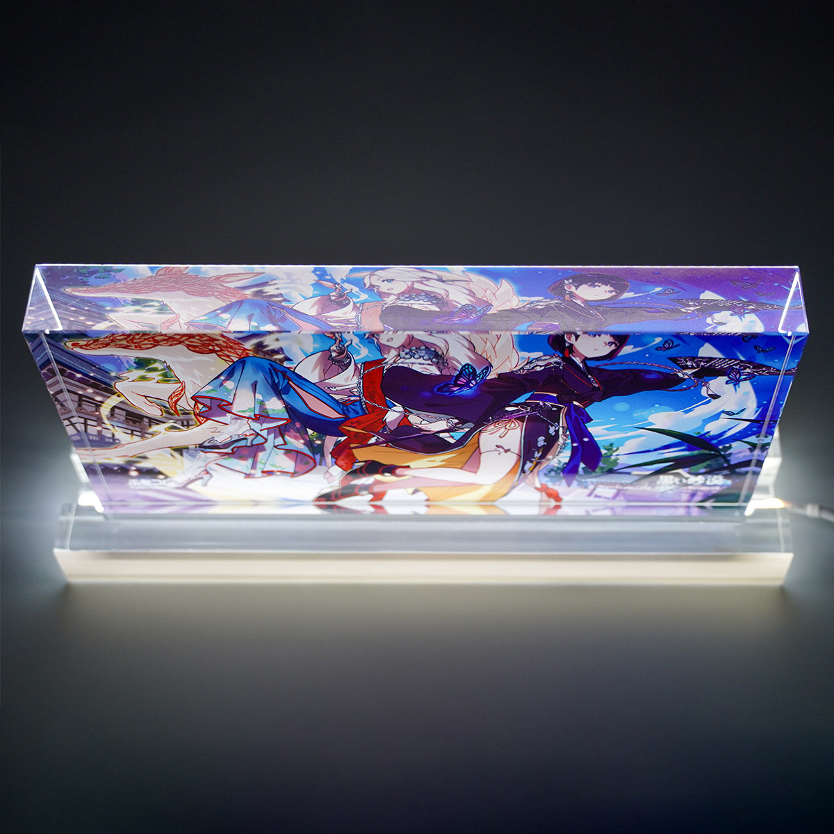 ふもコレ × 黒い砂漠 LEDスタンド付きアクリルブロック  メグ＆ウサ