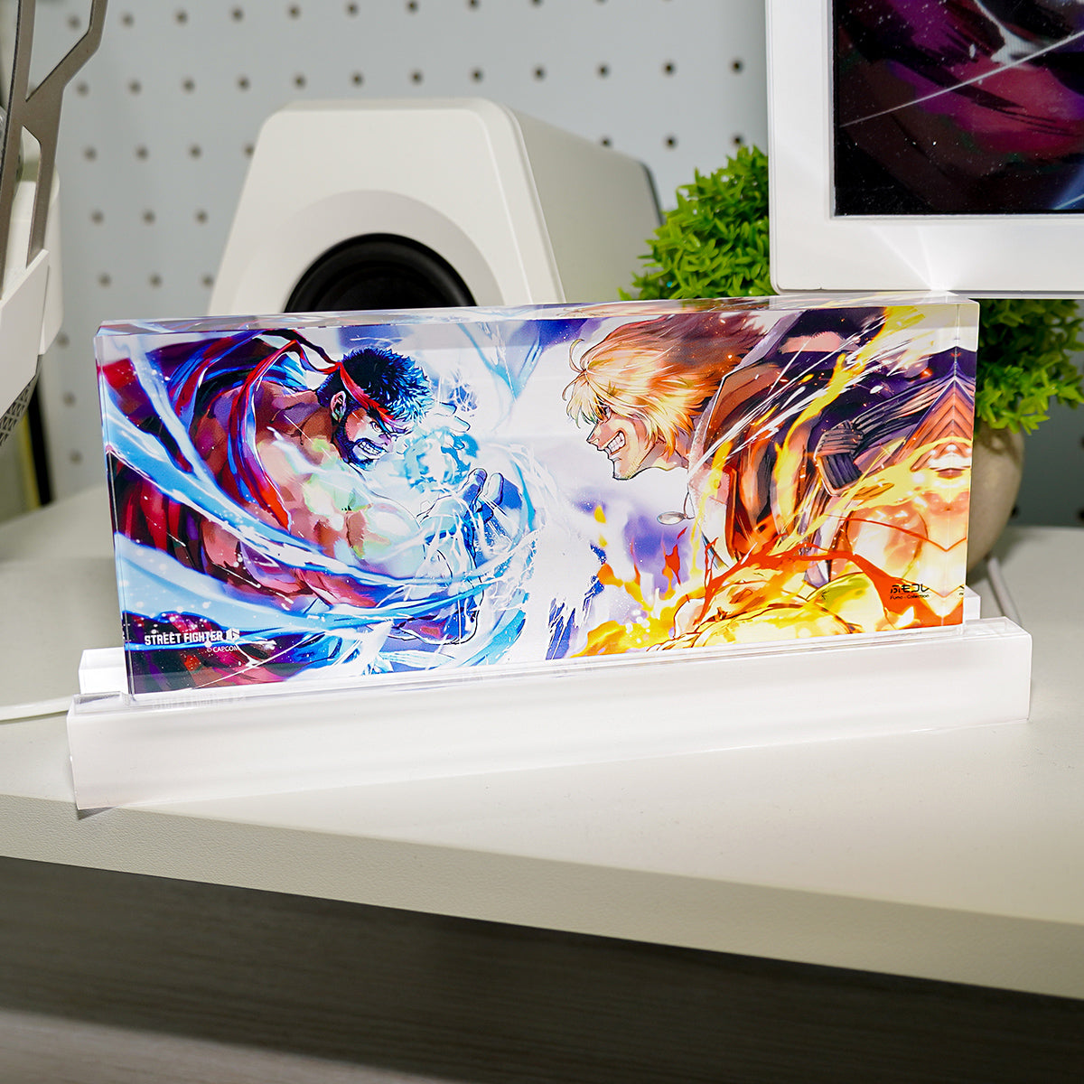 ふもコレ × STREET FIGHTER 6 LEDスタンド付きアクリルブロック リュウVSケン