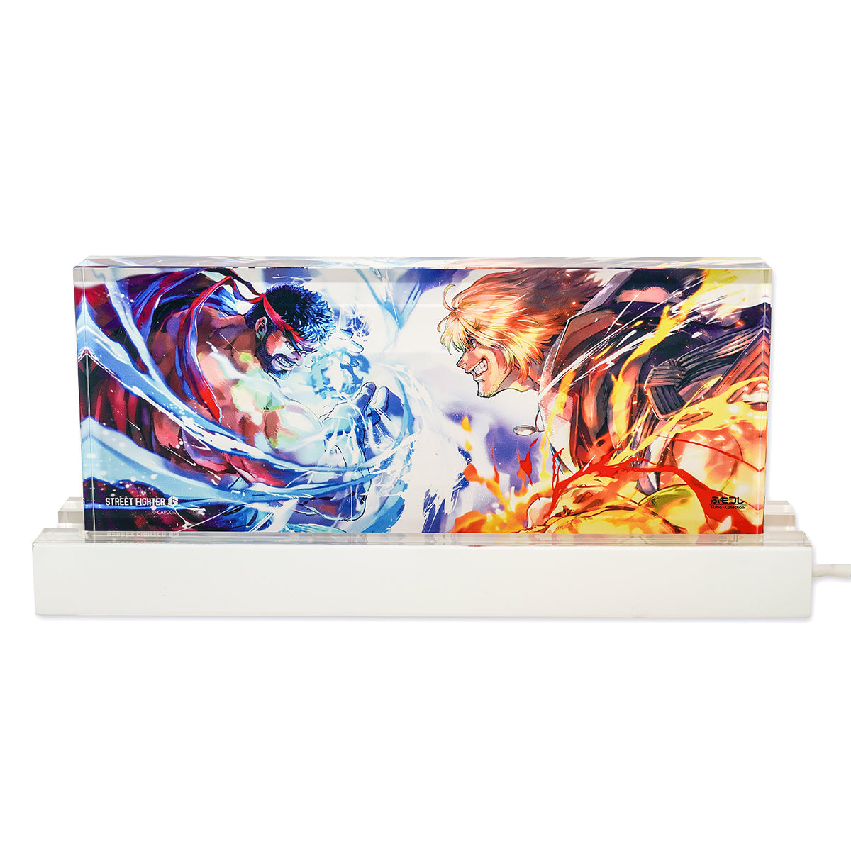 ふもコレ × STREET FIGHTER 6 LEDスタンド付きアクリルブロック リュウVSケン