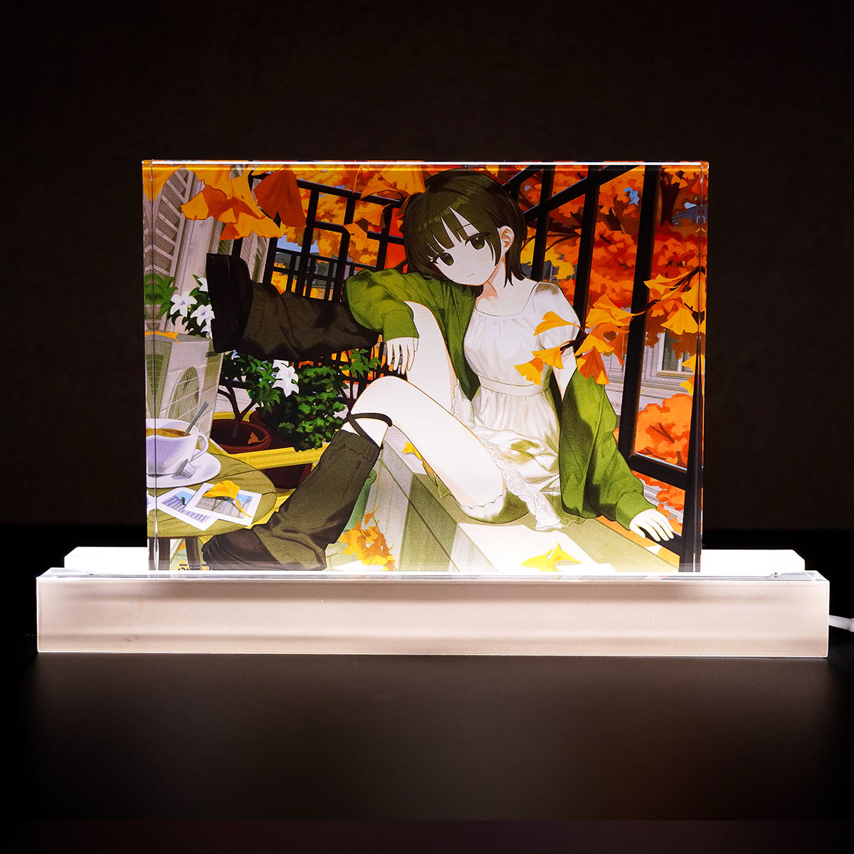 ふもコレSeasons × あすぱら  LEDスタンド付きアクリルブロック 25秋