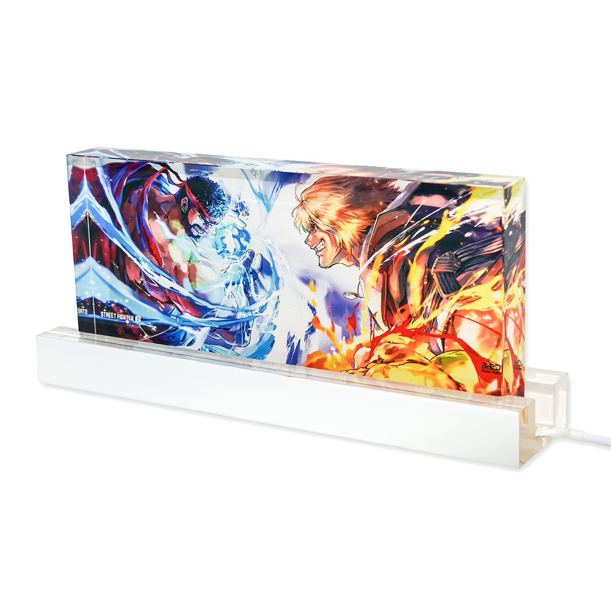 ふもコレ × STREET FIGHTER 6 LEDスタンド付きアクリルブロック リュウVSケン