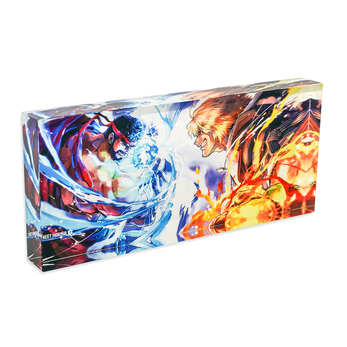 ふもコレ × STREET FIGHTER 6 LEDスタンド付きアクリルブロック リュウVSケン
