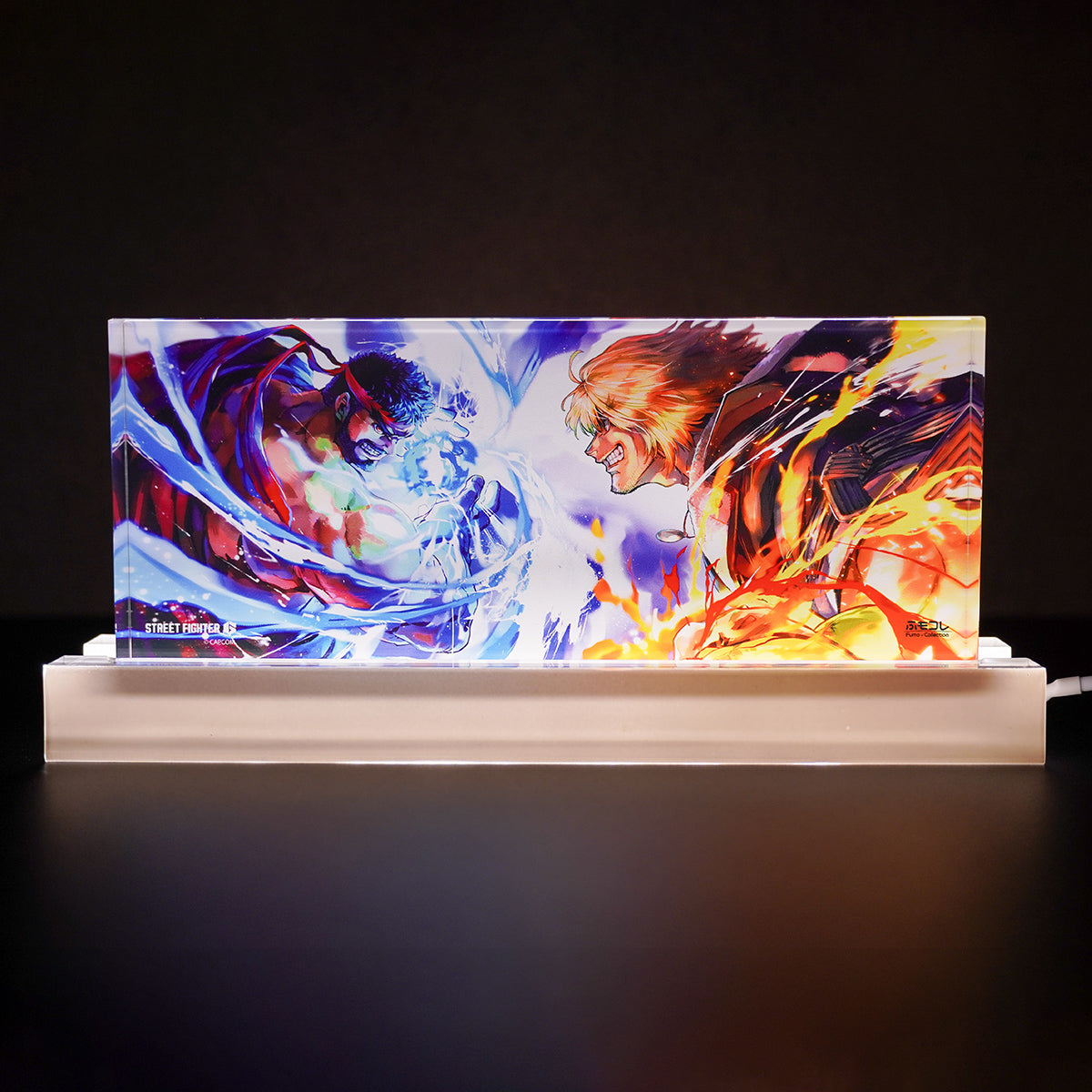 ふもコレ × STREET FIGHTER 6 LEDスタンド付きアクリルブロック リュウVSケン