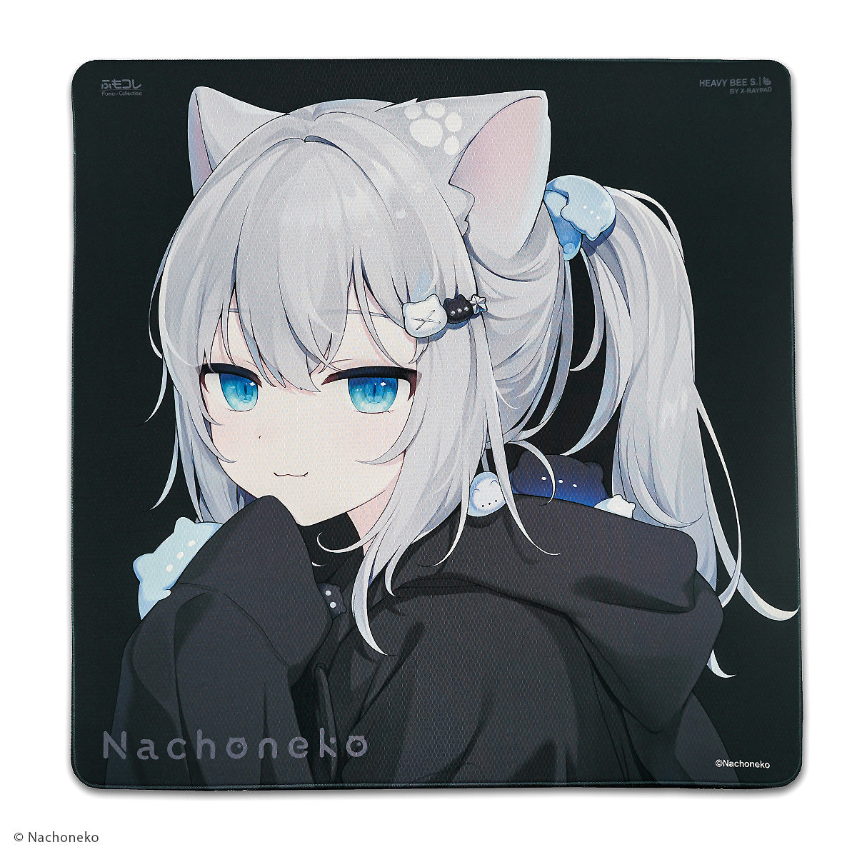 Nachoneko × ふもコレ ゲーミングマウスパッド Black (ベースモデル X-raypad Unique Heavy Bee S)