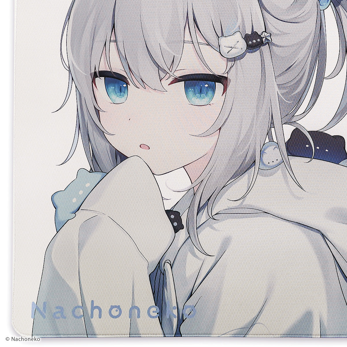 Nachoneko × ふもコレ ゲーミングマウスパッド White (ベースモデル X-raypad Unique Heavy Bee S)