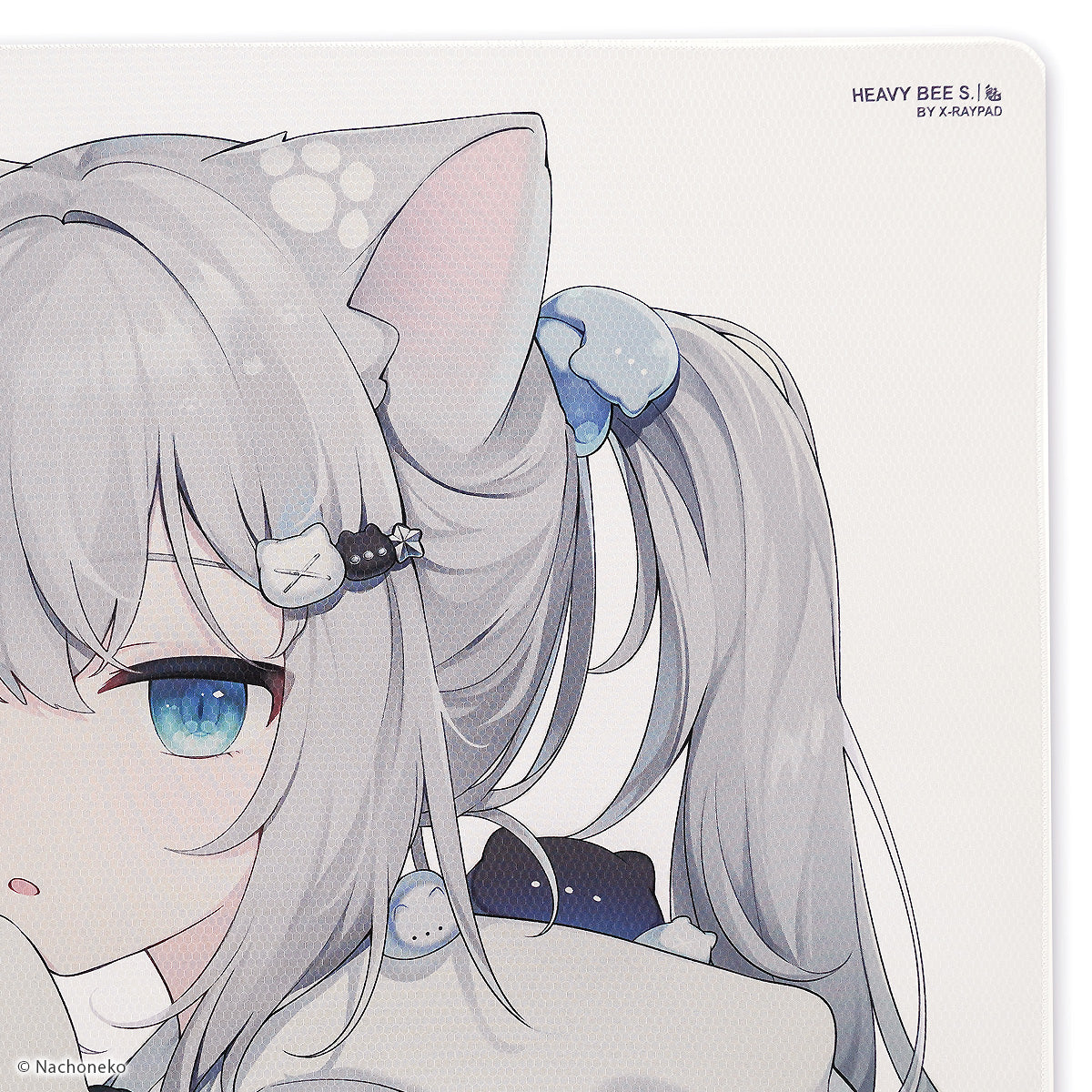 Nachoneko × ふもコレ ゲーミングマウスパッド White (ベースモデル X-raypad Unique Heavy Bee S)