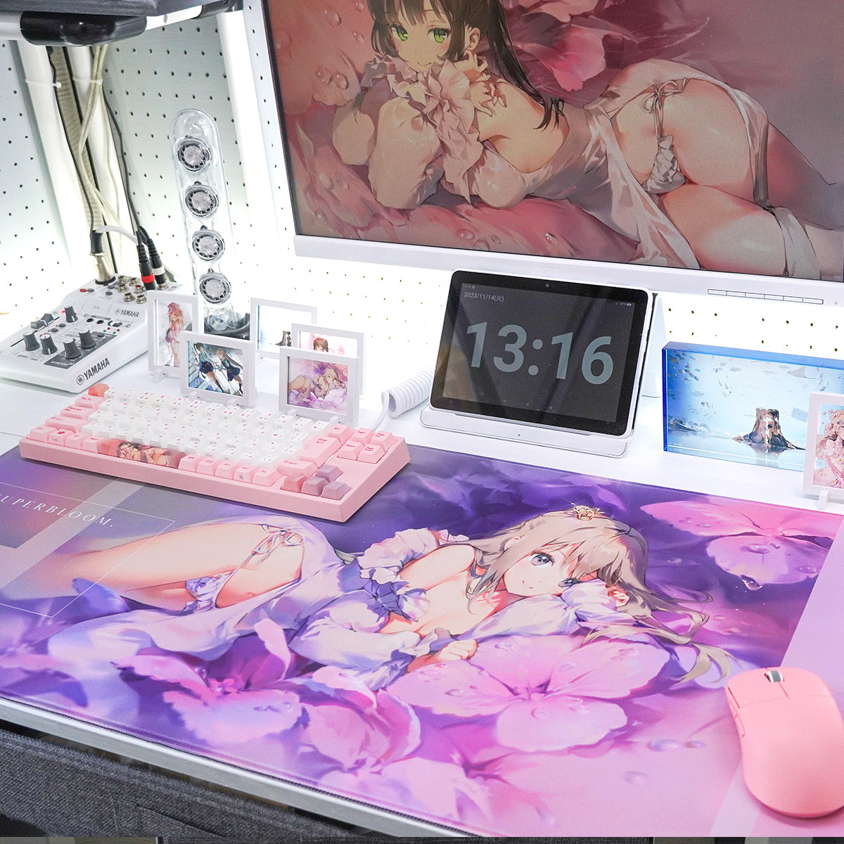 ふもコレ×Anmi ゲーミングマウスパッド 2XL − アジサイ −