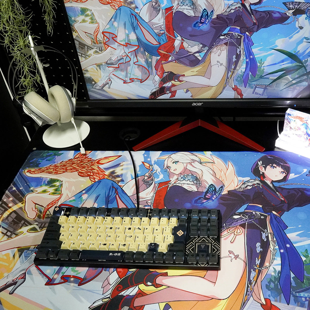 ふもコレ × 黒い砂漠 ゲーミングマウスパッド メグ＆ウサ 2XL